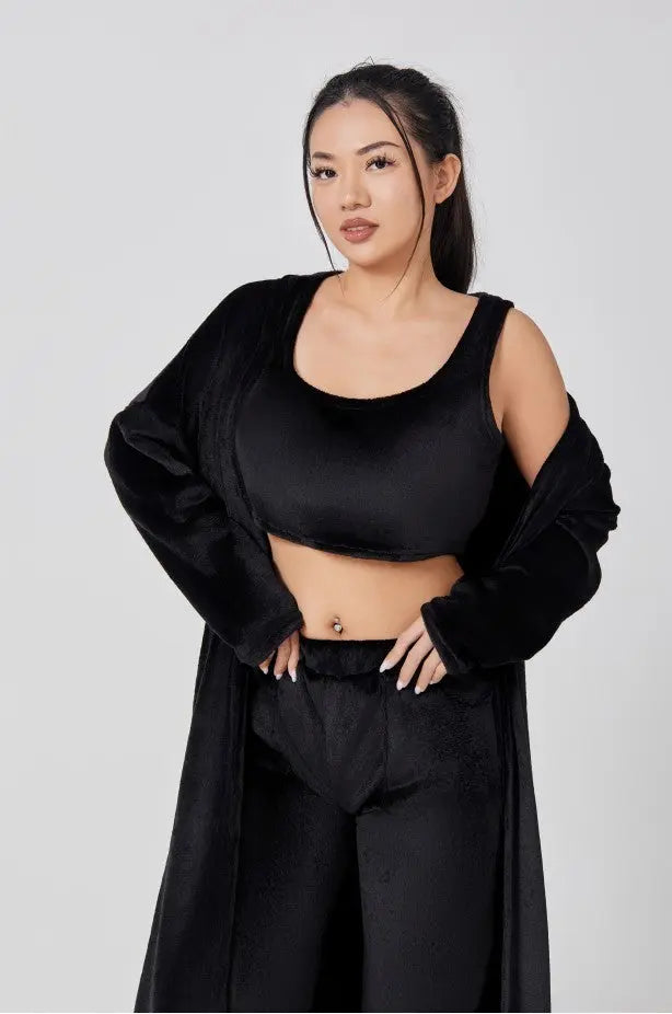Cozy Pajama Set, 3 Piece Lounge Set, Cute Loungewear, Warm Suit Sets, Matching Set, Lounge Set, 3 Piece Pant Sets, Women Winter Dress - ITX WEARS1621243260e1af0c20-1