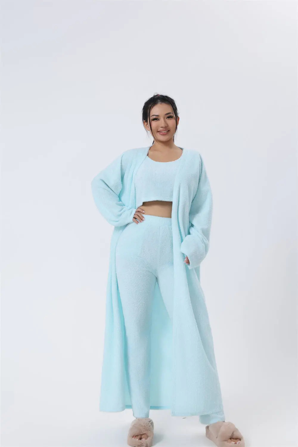 Cozy Pajama Set, 3 Piece Lounge Set, Cute Loungewear, Warm Suit Sets, Matching Set, Lounge Set, 3 Piece Pant Sets, Women Winter Dress - ITX WEARS
