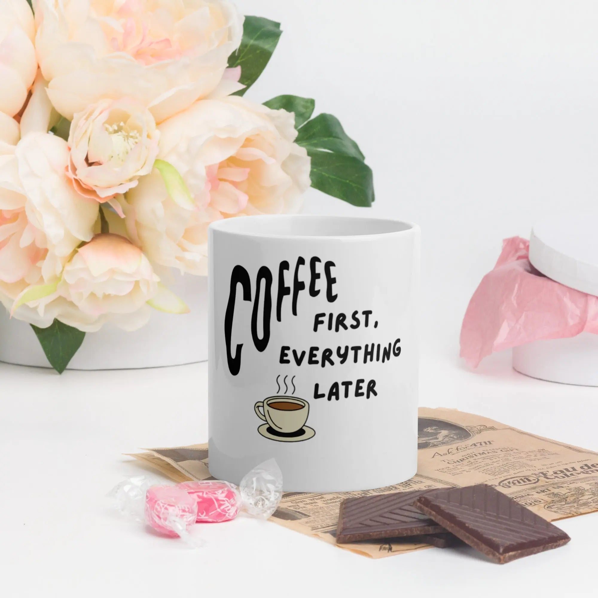 Coffee First, Everything Later – Premium Ceramic Coffee Mug USA - itx wears