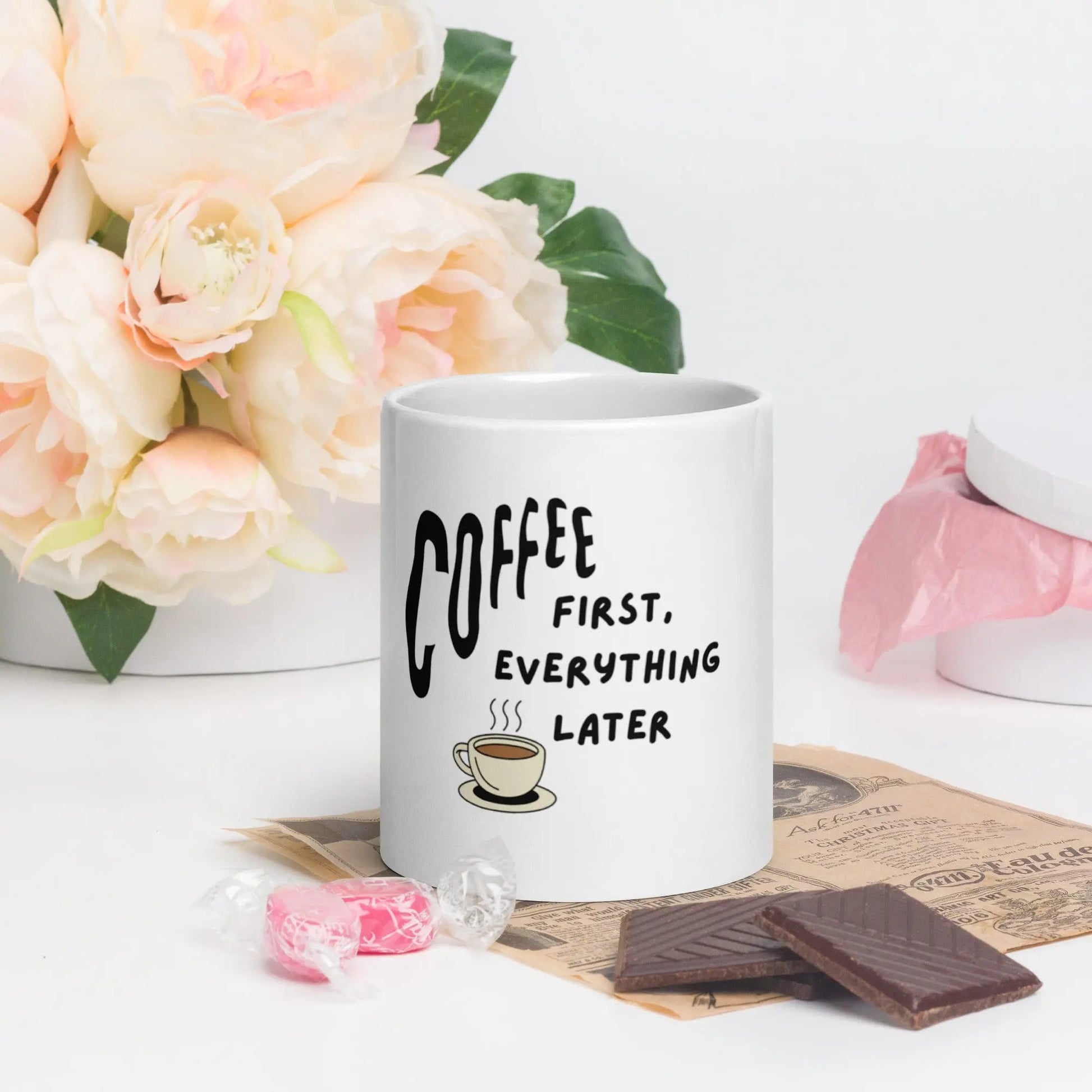 Coffee First, Everything Later – Premium Ceramic Coffee Mug USA - itx wears