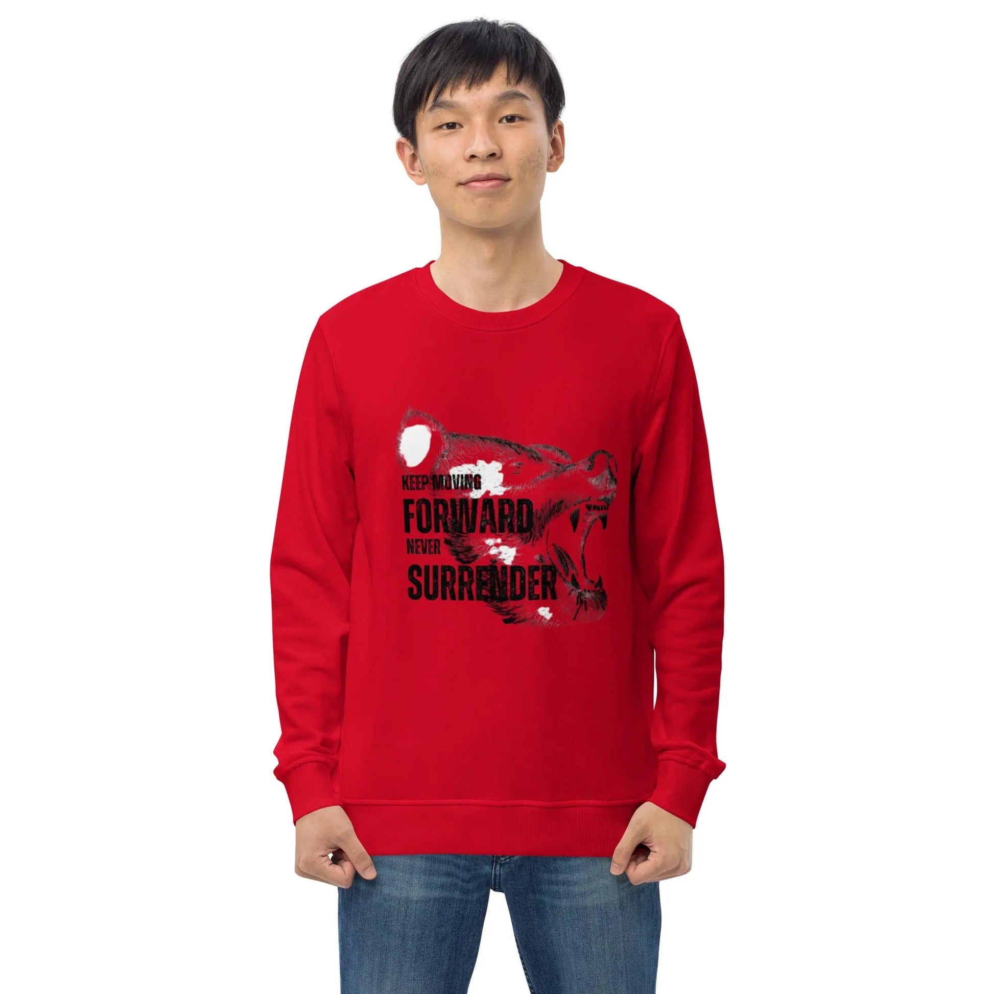 Keep Moving Forward – Never Surrender | Motivational Gym Shirt (Unisex Organic Sweatshirt) - itx wears