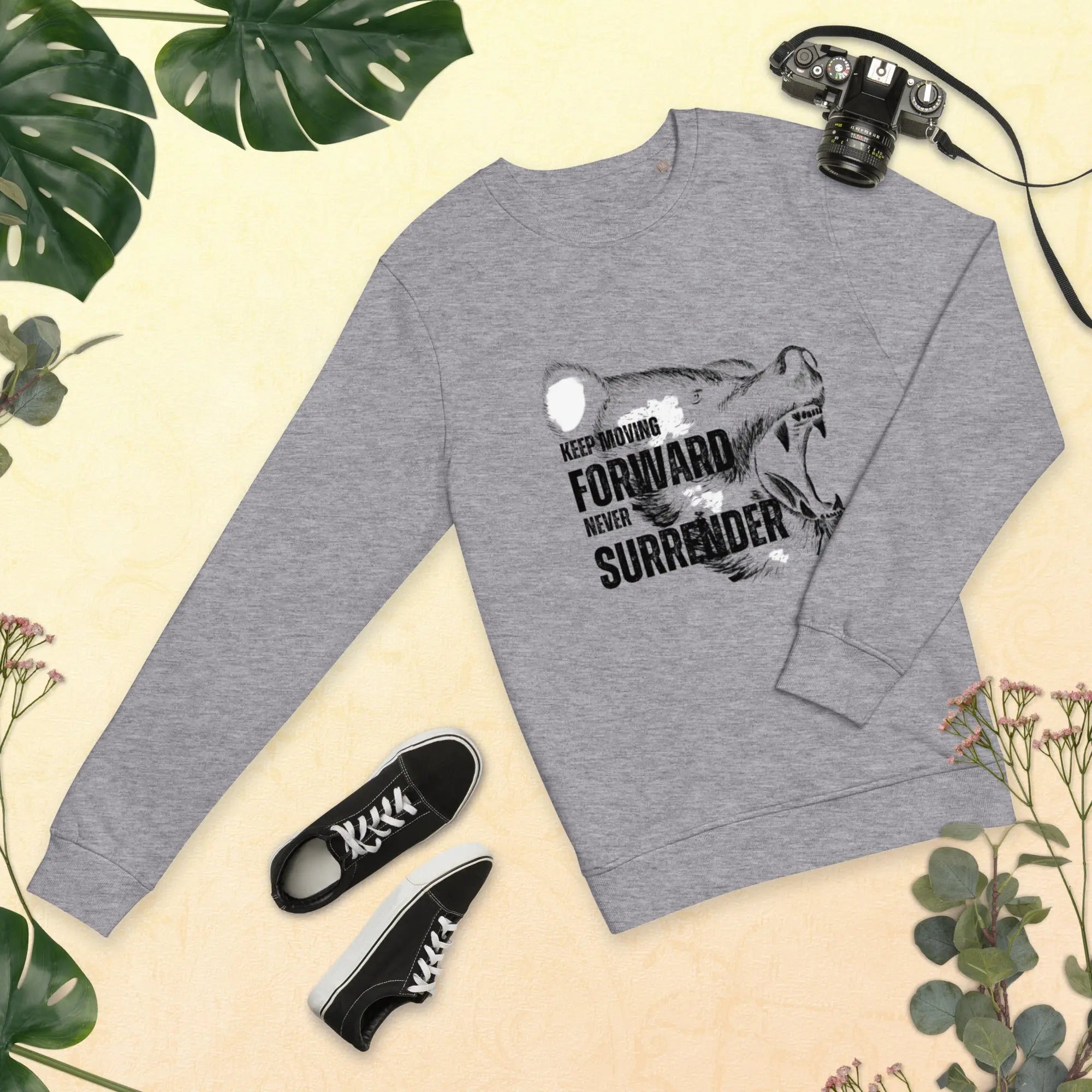 Keep Moving Forward – Never Surrender | Motivational Gym Shirt (Unisex Organic Sweatshirt) - itx wears